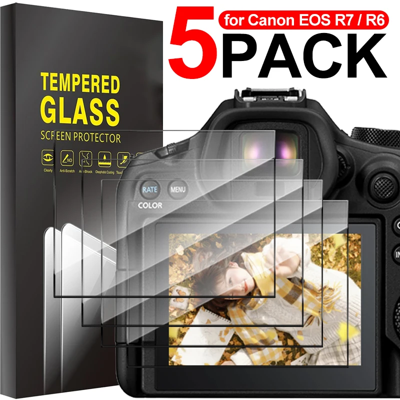 Displayschutz für Canon EOS R6 Mark II, EOS R6, EOS R7: LCD-Displayschutz aus gehärtetem Glas, Schutzhülle, kratzfeste Folie