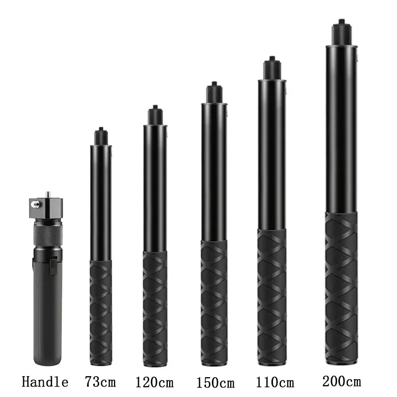 Selfie-Stick für Insta360 X5, X4: Selfie-Stick-Set mit Griff für Action SJCAM Kamera Bullet Time Unsichtbarer Selfie-Stick