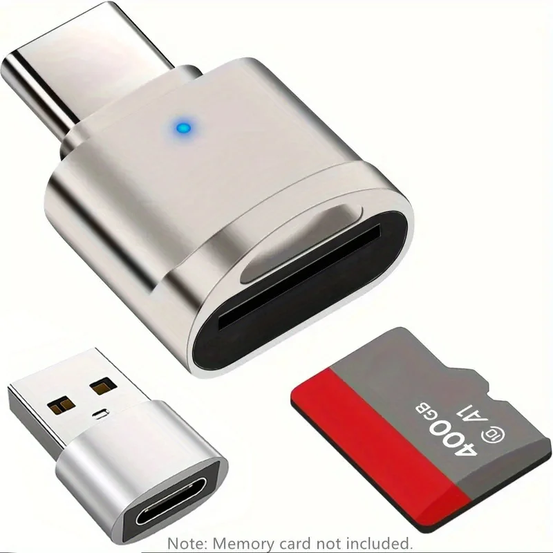 2er-Pack Typ C TF SD-Kartenleser Zinklegierungsgehäuse mit USB C auf USB-Adapter für iPhone 15-17 Pro Max Laptop MacBook Samsung