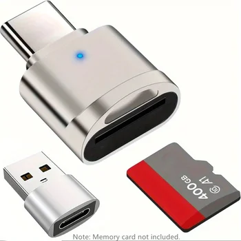 2er-Pack Typ C TF SD-Kartenleser Zinklegierungsgehäuse mit USB C auf USB-Adapter für iPhone 15-17 Pro Max