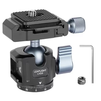 Schnellverschluss-Kugelkopf aus Aluminium mit Arca Swiss + Kaltschuh-Kamerahalterung für DSLR-Kamera, Monitor