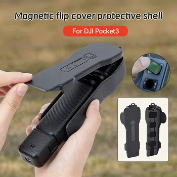 Magnetische Klapphülle für DJI Osmo Pocket 3, Stoßfeste Abdeckung mit 5/3 Filterschlitzen & Elastikband