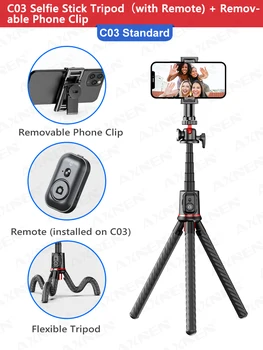 C03 Octopus Stativ Flexible Selfie Stick Smartphone Vlog Video Stand Stativ Outdoor Live Schießen für iPhone Xiaomi