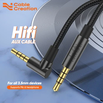CableCreation 3,5mm Aux Kabel TRRS Kabel Rechten Winkel Stecker auf Stecker Audio Stereo Jack HiFi Kabel