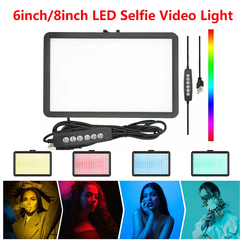 6/8 Zoll LED-Videoleuchte für Live-Streaming, Fotostudio-Licht, Panel, Fotografie, dimmbare Flachbildschirm-Fülllampe