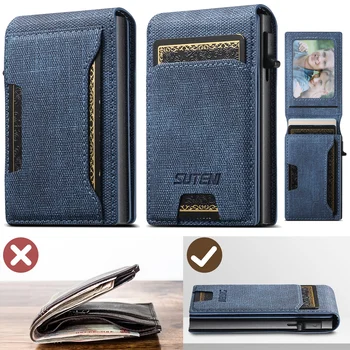 Push-out-Kartenhalter aus Kunstleder, Brieftaschenhalter mit großer Kapazität, kann 1-12 Karten und 1 Foto