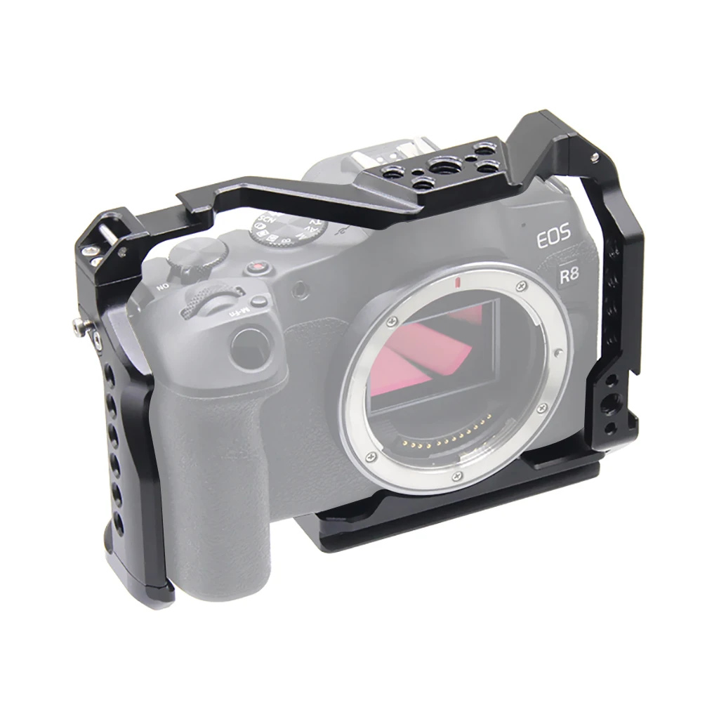 Cage für Canon EOS R8: Kamera Käfig Rig Kit Kalten Schuh Montieren ARRI "1/4" Schraube Loch Top Griff Grip gehäuse SLR