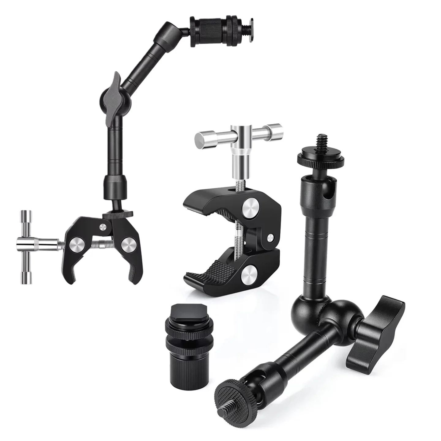 Verstellbarer Magic Arm mit Super-Klemme, 9-Zoll-Gelenkarm-Klemme, Reibungs-Kraftarm-Krabbenschrauben-Set für Kamera
