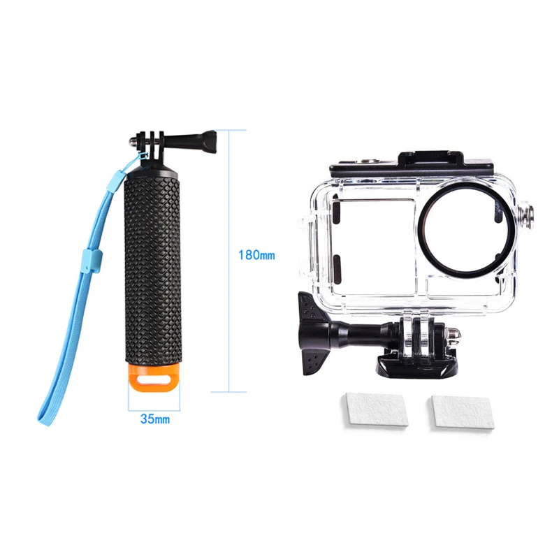 Rahmen für DJI Osmo Action 5 Pro, Osmo Action 4, Osmo Action 3: Schwimmender Handgriff Wasserdichter Griff Selfie-Stick / Tauchgehäuse Schutzkamera-Zubehör