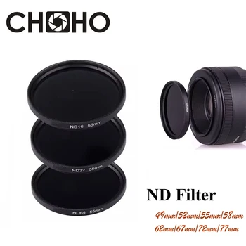 ND Filter ND2 ND4 ND8 ND16 ND32 ND64 Neutral Density Filter 49MM 52MM 55MM 58MM 62MM 67MM 72MM 77MM für Canon