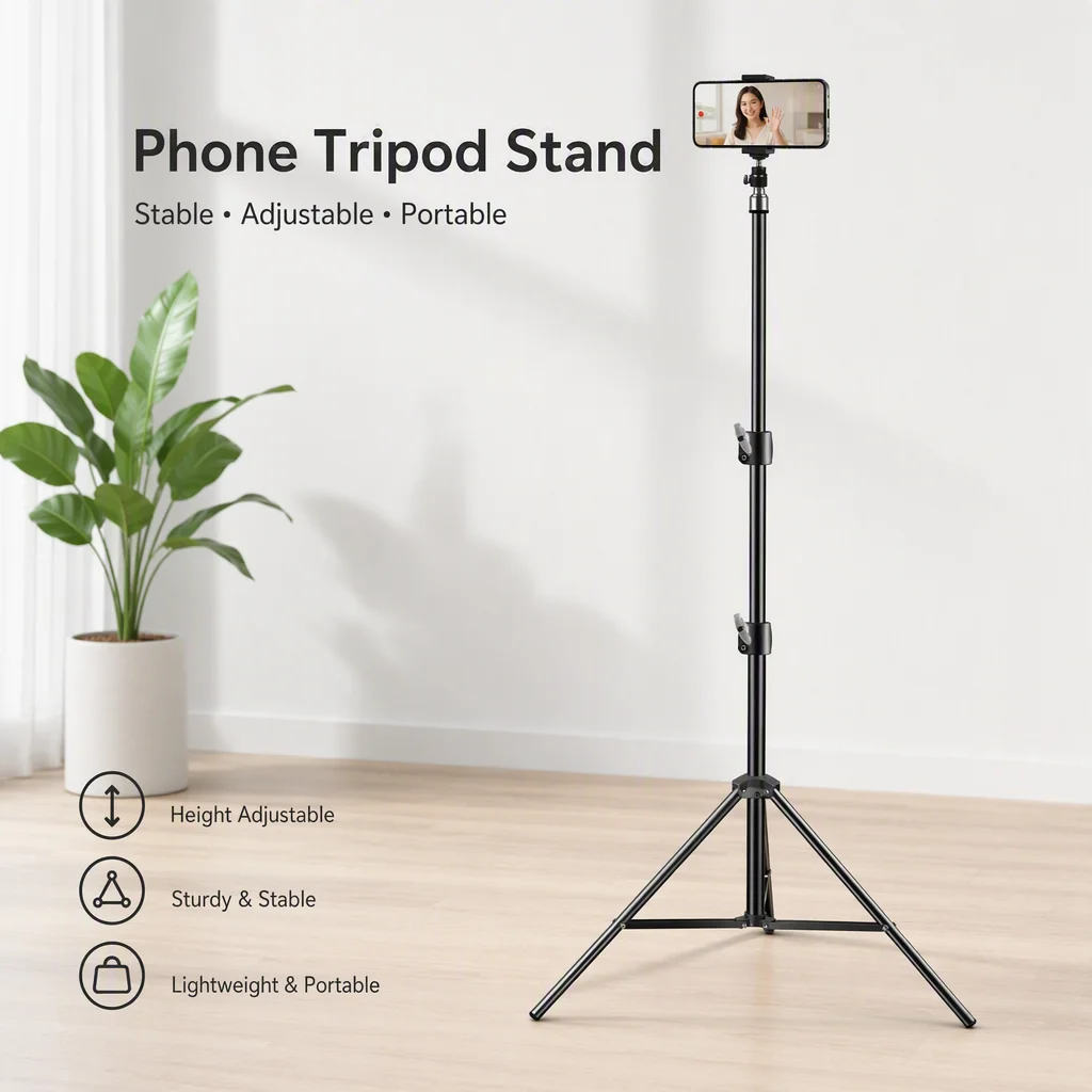 200cm Fotografie-Stativ mit 1/4-Zoll-Schraubkopf, Verstellbares Lichtstativ für Handy-Ringlicht, Fotostudio