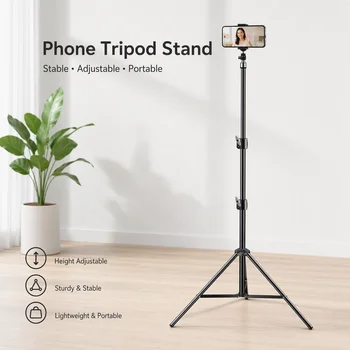 200cm Fotografie-Stativ mit 1/4-Zoll-Schraubkopf, Verstellbares Lichtstativ für Handy-Ringlicht, Fotostudio
