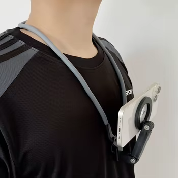 Magnetischer Halsständer für iPhone Tragbarer Handyhalter mit Stativfunktion Video-Selfie-Stick Halterung für MagSafe