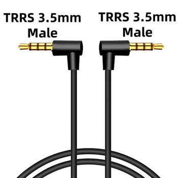 90-Grad 3,5 mm TRS/TRRS-Audiokabel Stereo 3,5 mm auf 3,5 mm rechtwinkliges AUX-Kabel für Kopfhörer, MP3, Smartphone