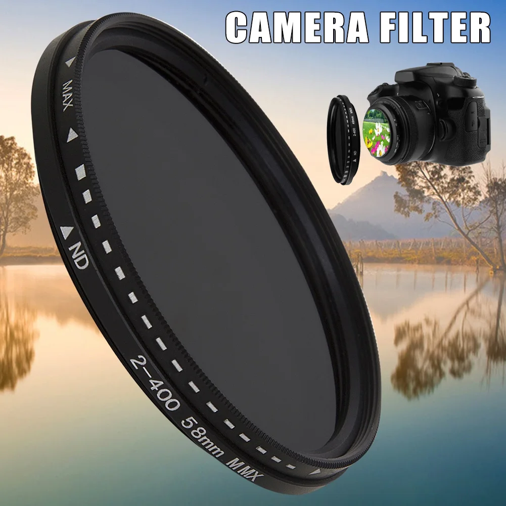 Fader Variabler ND-Filterdimmer, einstellbarer ND2 bis ND400 Neutraldichte für Fotografie-Kameraobjektive