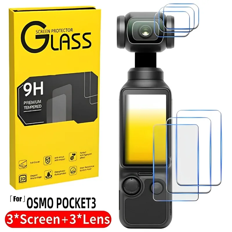 Schutz für DJI Osmo Pocket 3: Pocket Gehärteter Glasfilm Displayschutzfolie Kratzfeste Objektivschutzfolie für Kamerafilm