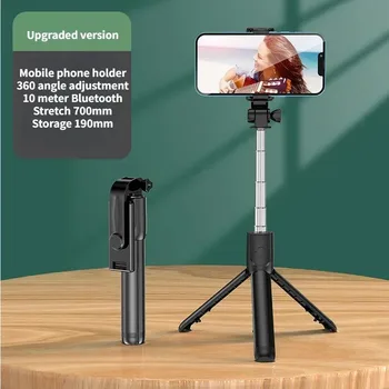 Selfie-Stick Kabelloses Stativ mit Licht Bluetooth-Fernbedienung Ausziehbares Stativ für iPhone Mobiltelefon Live-Streaming