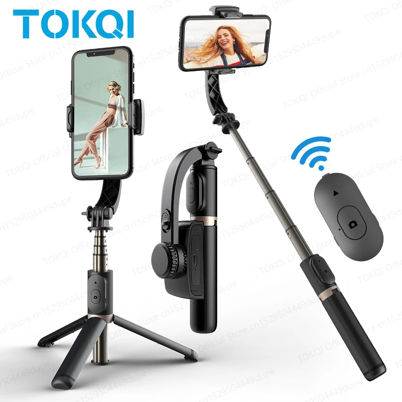 Q08 Handheld Gimbal Stabilisator Tragbarer Selfie Stick mit Bluetooth-Fernbedienung für Samsung Xiaomi Smartphone