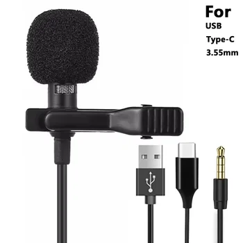 3,5mm Mini Tragbare Lavalier-mikrofon Für PC Laptop Typ C Revers Clip-auf Mikrofon Für Smartphone USB