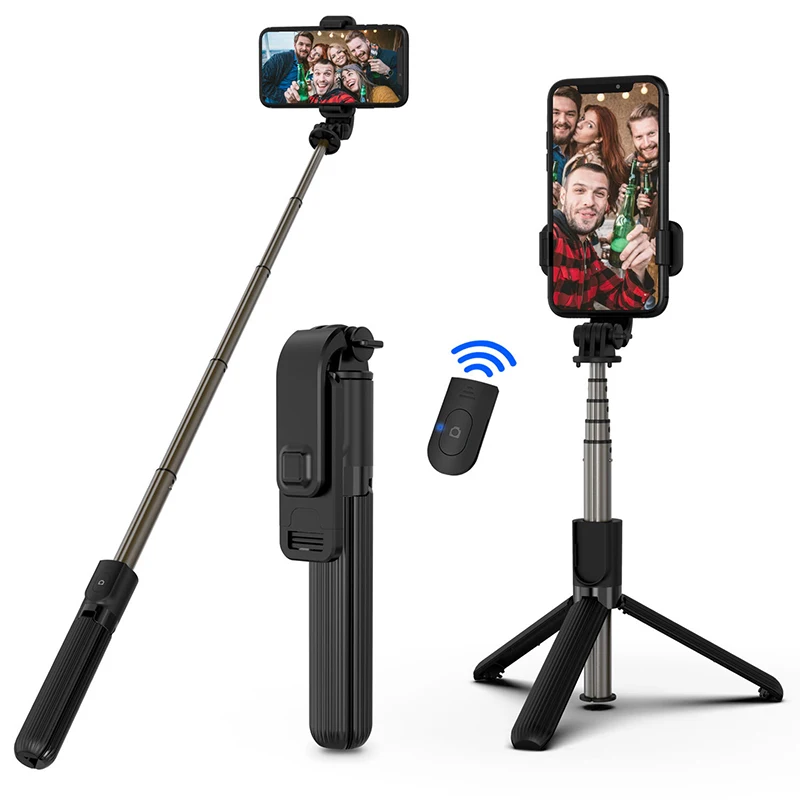 H1 Wireless Bluetooth Selfie Stick Stativ Einbeinstativ Ständer Telefonhalter für Outdoor-Reisen 3 IN 1