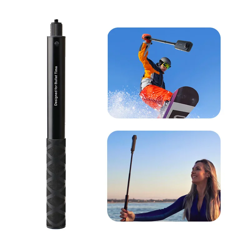 Selfie-Stick für DJI Osmo Action 3, Insta360 X3: 1,2 m ultralanger unsichtbarer Selfie-Stick aus Kohlefaser für Kamera unsichtbarer Selfie-Stick
