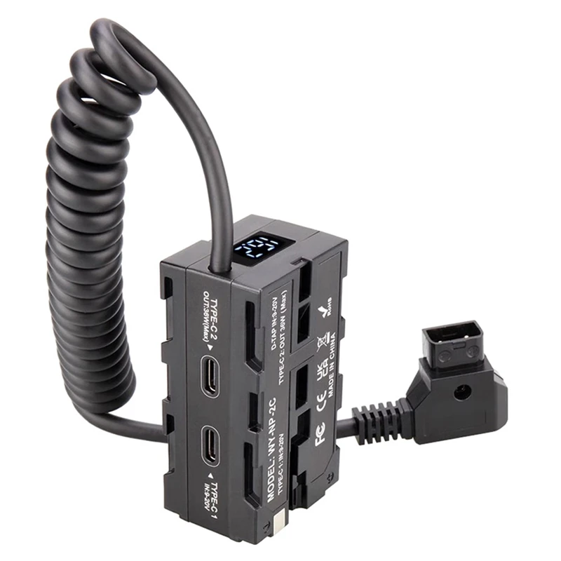 Dummy-Akku NP-F NP-F Doppelseitiger Dummy-Akku Virtueller Akku-Monitor LED-Licht Externes V-Port-Netzteil