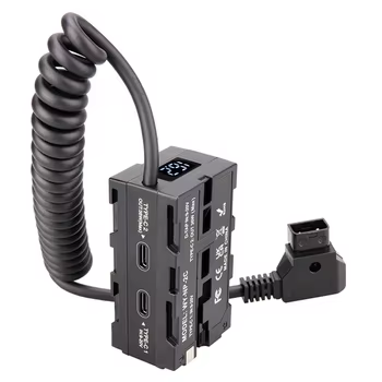 News Dummy-Akku NP-F NP-F Doppelseitiger Dummy-Akku Virtueller Akku-Monitor LED-Licht Externes V-Port-Netzteil
